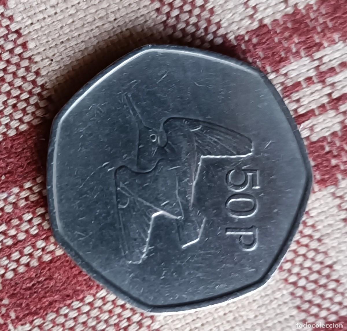Monedas antiguas de Europa: Moneda 50 P Eire 1975 - Foto 2