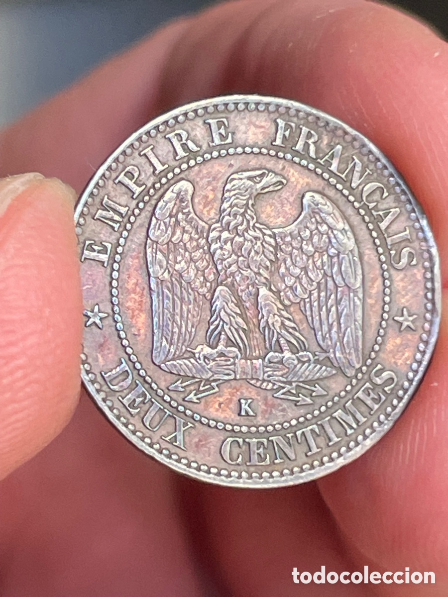 Monedas antiguas de Europa: 2 Centimos 1862. Francia - Foto 2