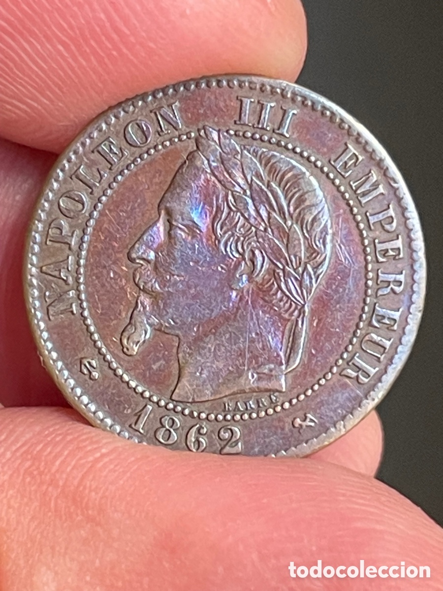 Monedas antiguas de Europa: 2 Centimos 1862. Francia - Foto 3