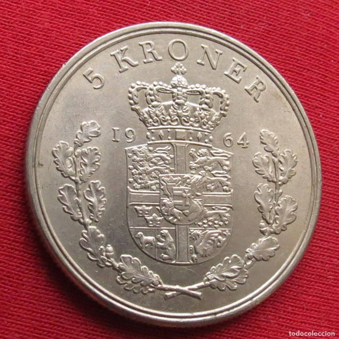 Monedas antiguas de Europa: Dinamarca 5 kroner 1964 - Foto 1