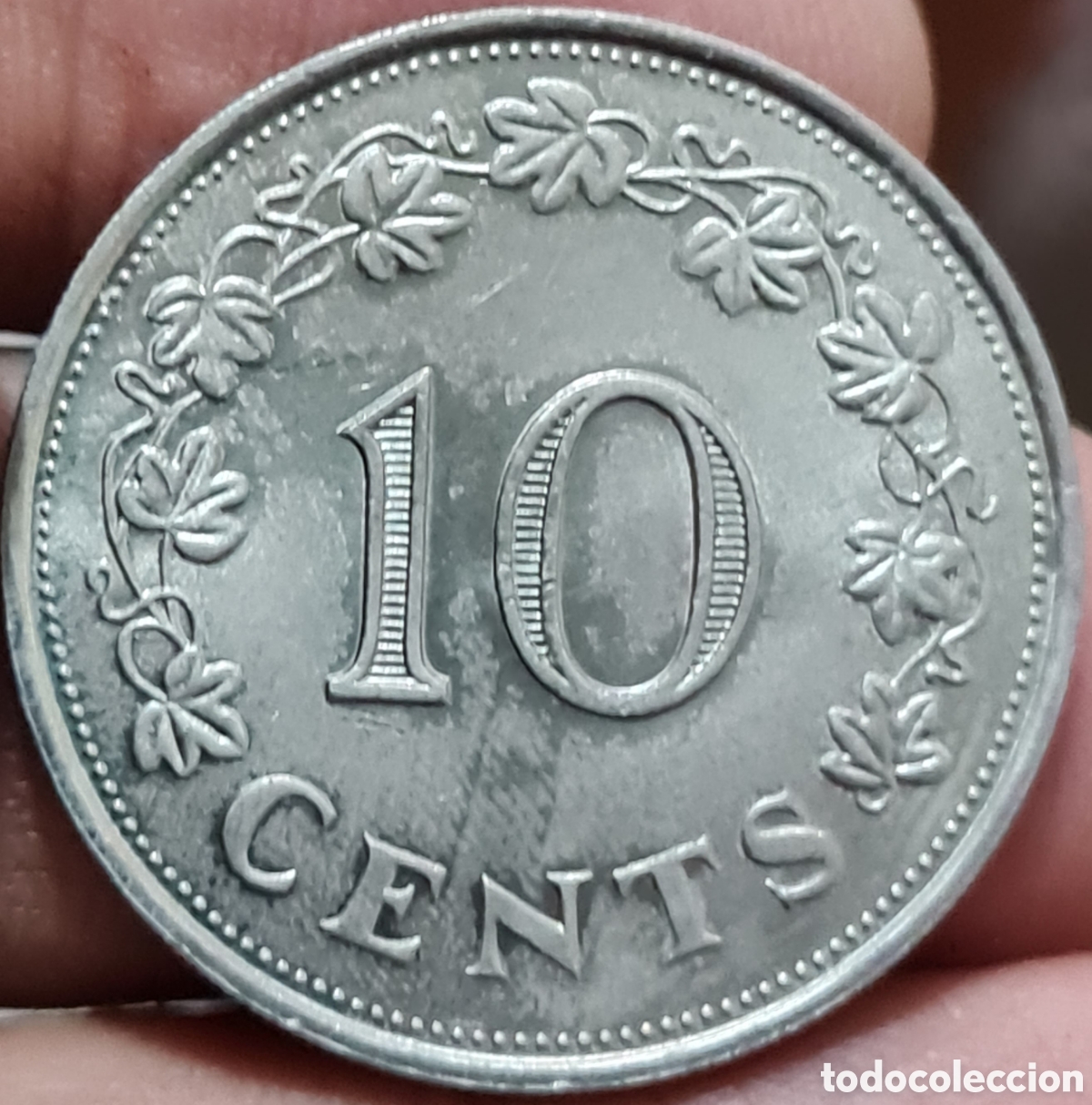 Monedas antiguas de Europa: Moneda Malta,1.972, 10 Cent,MBC. - Foto 2