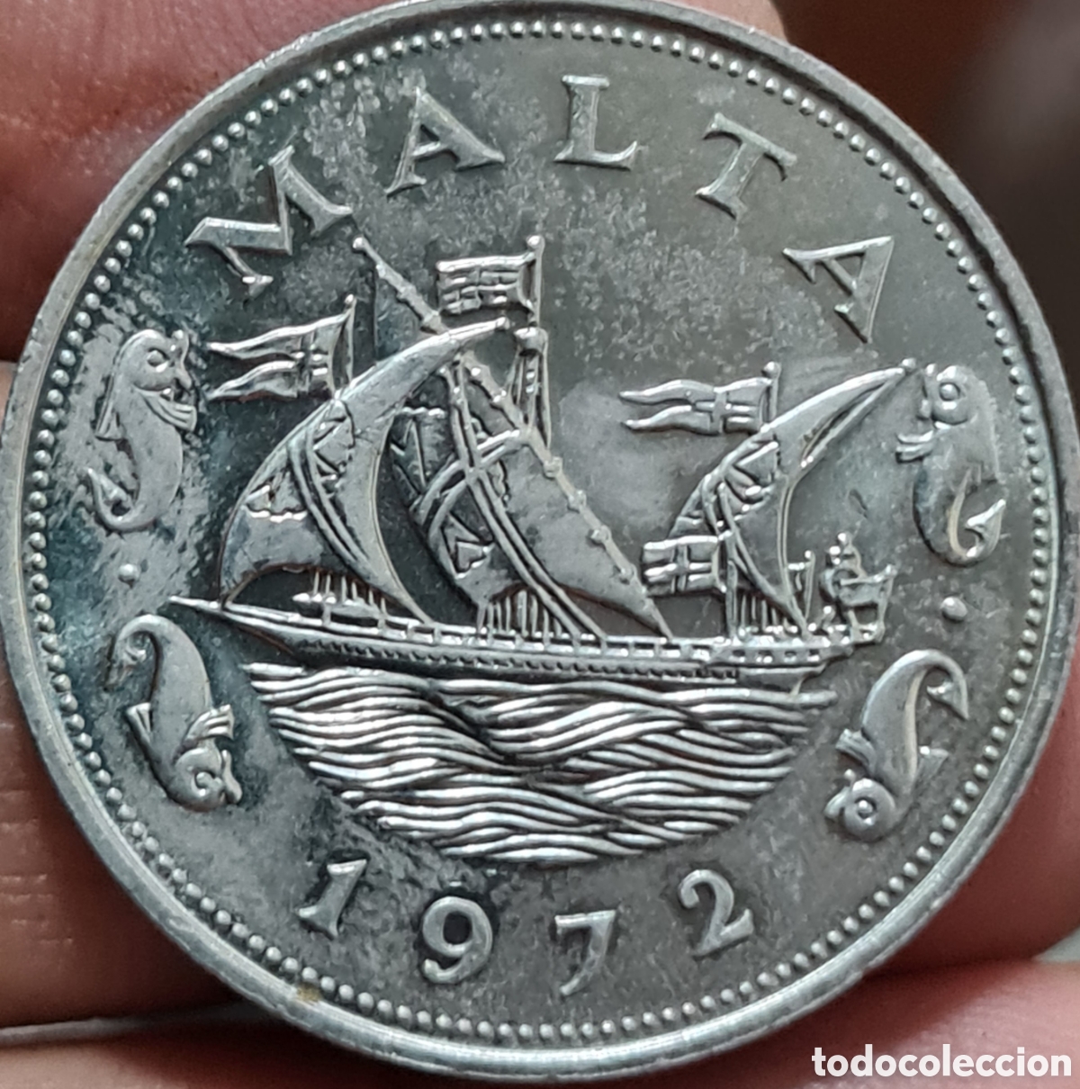 Monedas antiguas de Europa: Moneda Malta,1.972, 10 Cent,MBC. - Foto 1