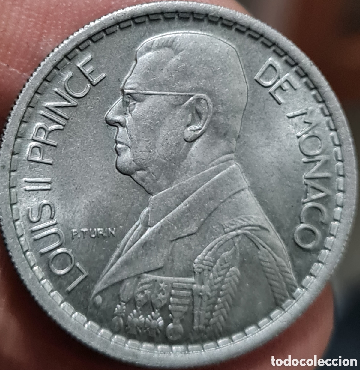 Monedas antiguas de Europa: Moneda Monaco, 1.946, 10 Franc,MBC+. - Foto 1