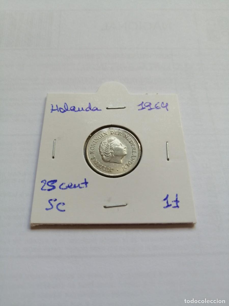 Monedas antiguas de Europa: Holanda 25 Cent 1964 SC - Foto 1