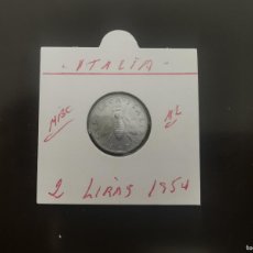 Monedas antiguas de Europa: ITALIA 2 LIRAS 1954 MBC KM=94 (ALUMINIO)