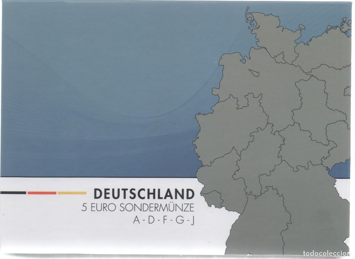 Monedas antiguas de Europa: FILA 2020 MOEDA ALEMANIA-DEUTSCHLAND 5X5 EUROS A-D-F-G-J SUBPOLARE ZONE EN CAJA E LUZ LEED NUEVA