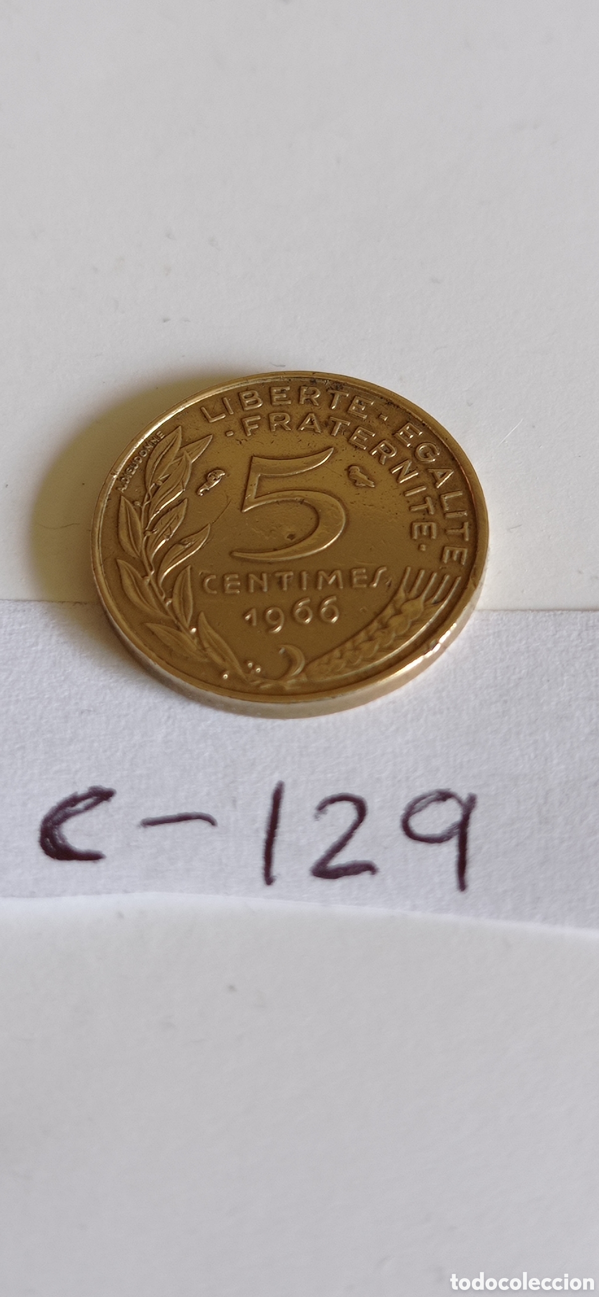 Monedas antiguas de Europa: MONEDA DE 5 CENTIMOS / DE FRANCIA - 1966 - Foto 2