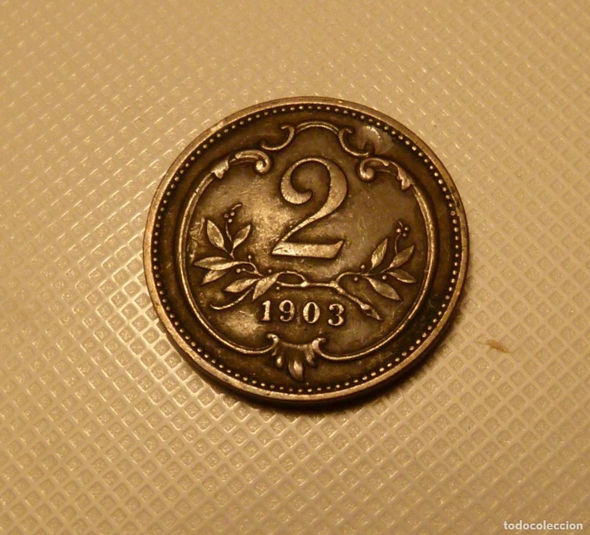 Monedas antiguas de Europa: MONEDA DE BRONCE DE 2 HELLER DE AUSTRIA A&Ntilde;O 1903 - Foto 1
