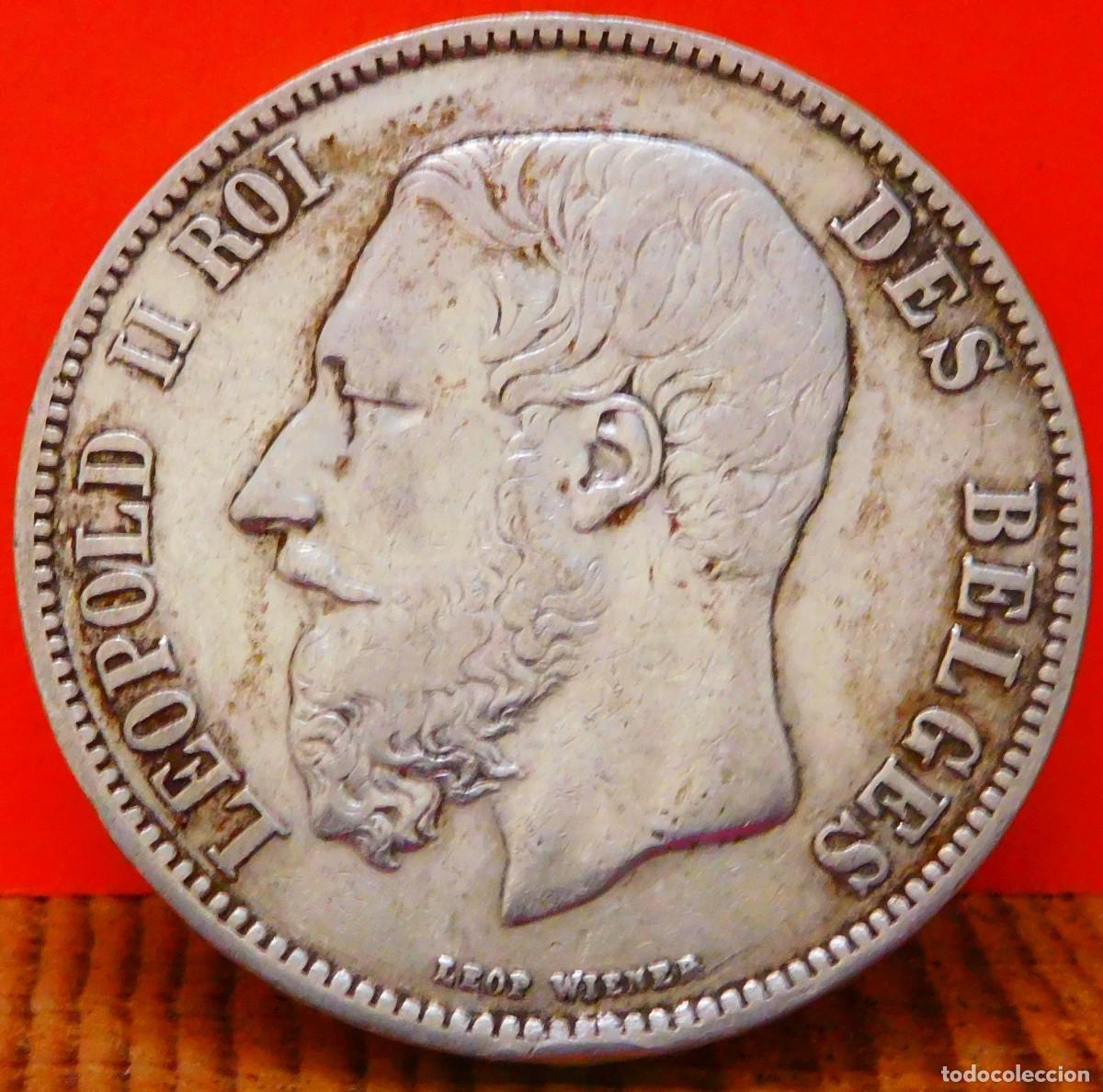 Monedas antiguas de Europa: B&Eacute;LGICA, 5 FRANCOS, 1870. PLATA. (2300)