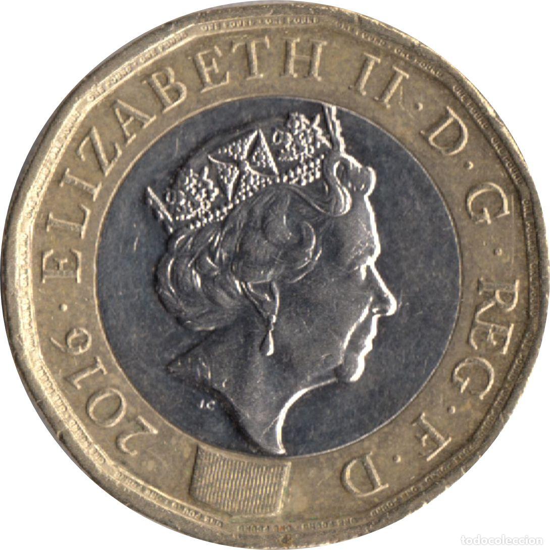 Monedas antiguas de Europa: REINO UNIDO 1 Libra 2016 Bimet&aacute;lica circulaci&oacute;n km#1378 INGLATERRA GRAN BRETA&Ntilde;A