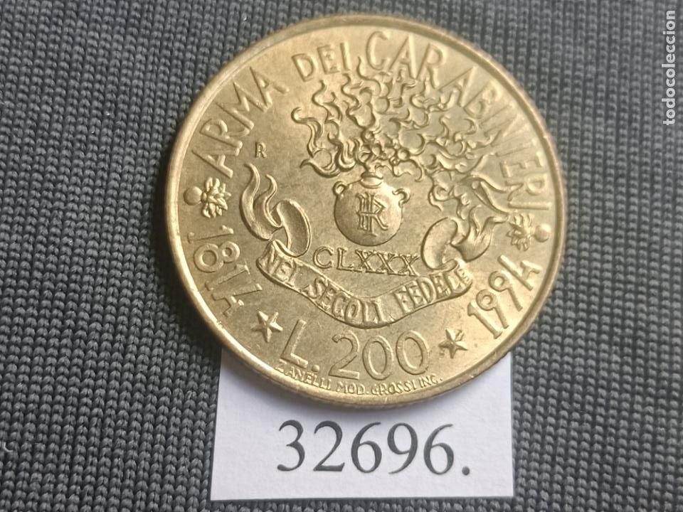 Alte M&uuml;nzen aus Europa: Italia 200 liras 1994, Arma dei Carabinieri