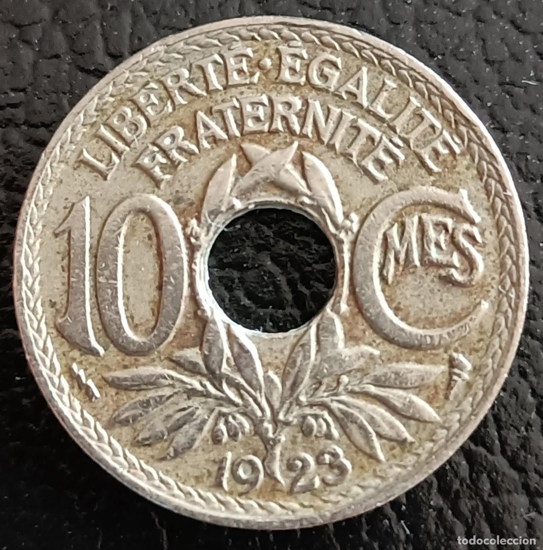 Monedas antiguas de Europa: 10 centimes 1923 - Francia - Foto 1