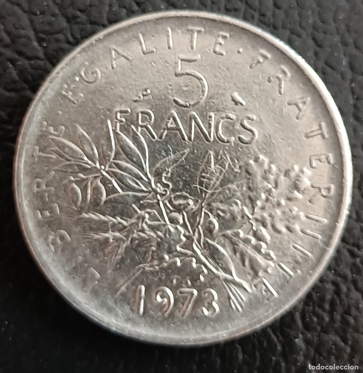 Monedas antiguas de Europa: 5 Francs 1973 - Francia - Foto 1