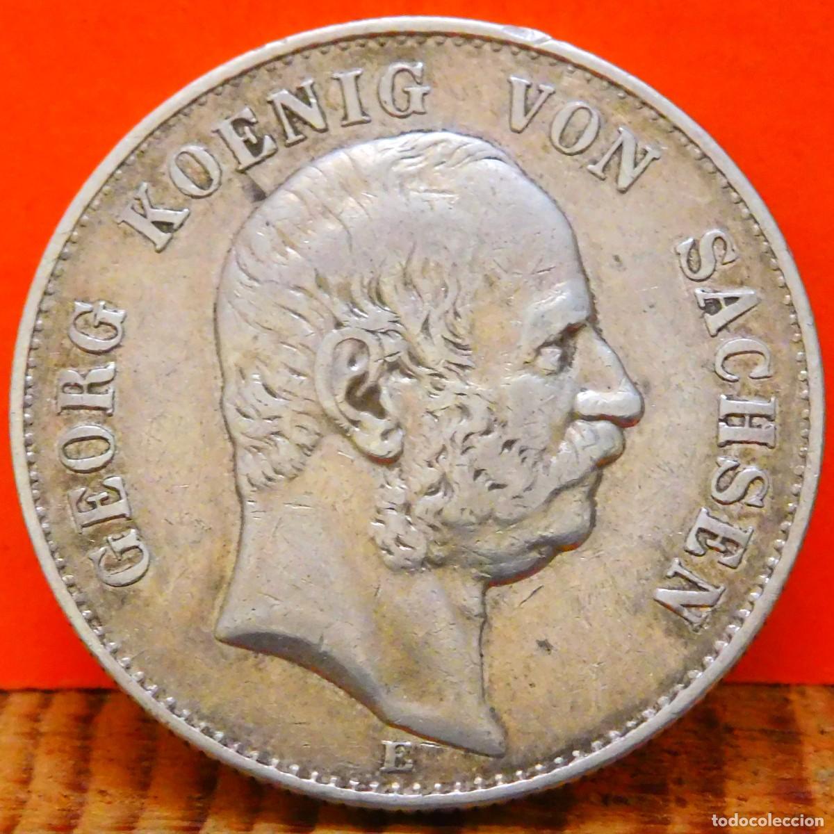 Monedas antiguas de Europa: ALEMANIA, SAJONIA, 2 MARCOS, 1903 E. PLATA. ESCASA. (2330)
