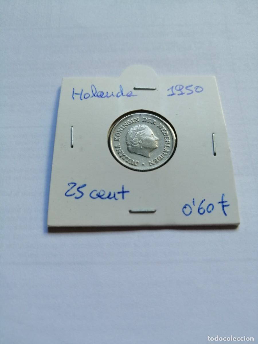 Monedas antiguas de Europa: Holanda 25 Cent 1950 - Foto 1