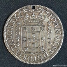 Monedas antiguas de Europa: CRUZADO NOVO (480 REIS) 1707 PORTUGAL. LISBOA. PLATA. RARA.