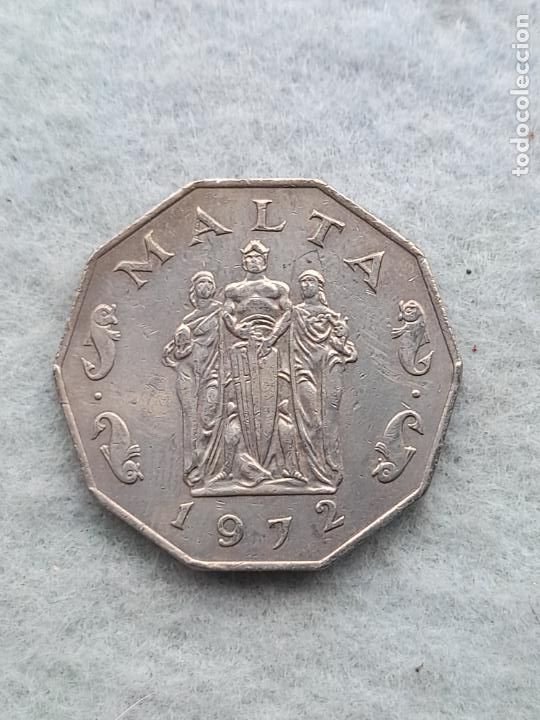 Monedas antiguas de Europa: Malta. 50 C&eacute;ntimos. A&ntilde;o 1972. - Foto 1