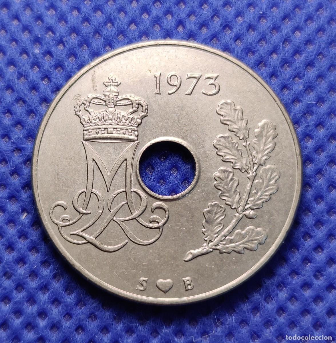 Monedas antiguas de Europa: Dinamarca 25 Ore 1973 - Foto 1