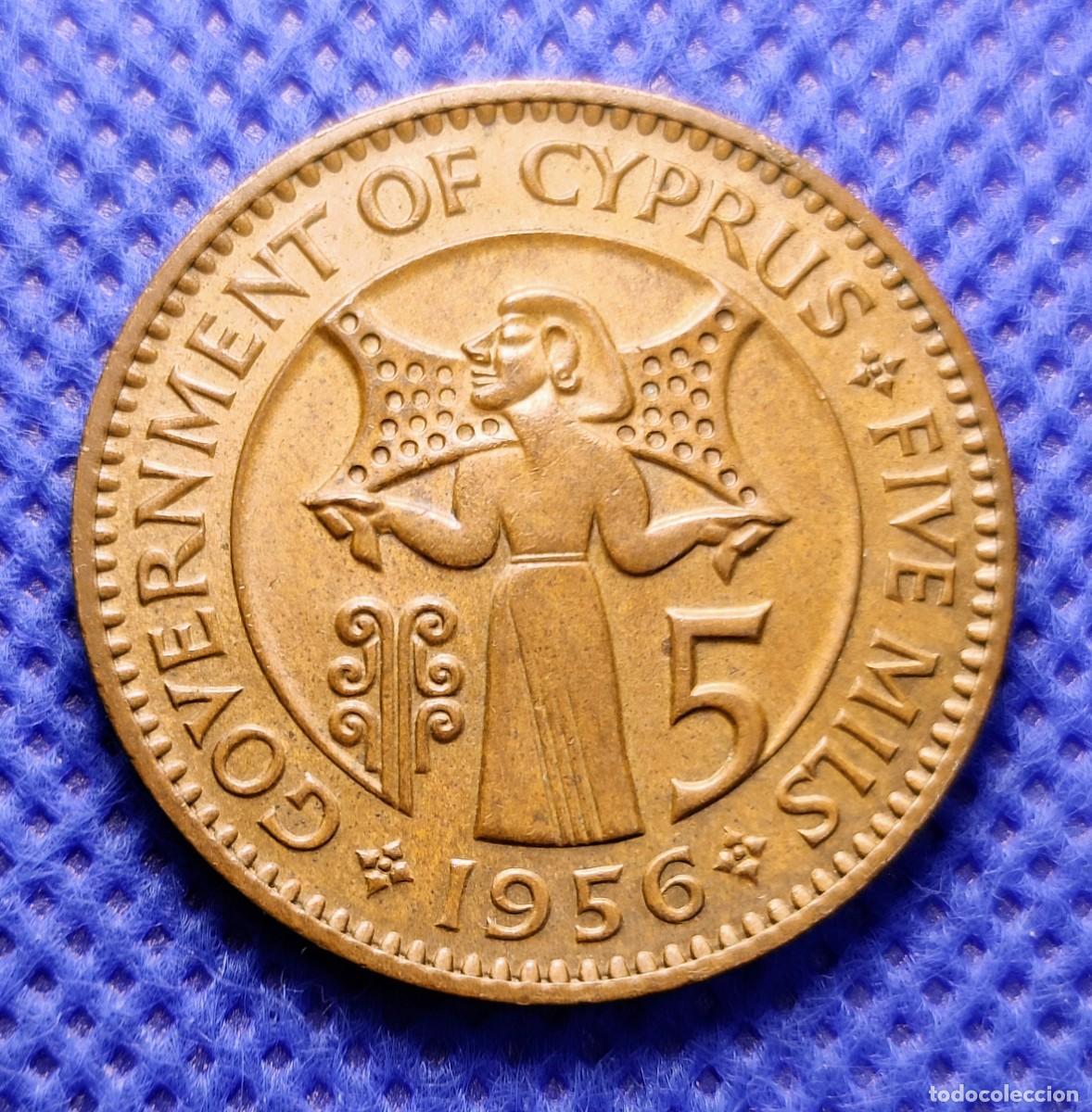 Monedas antiguas de Europa: Chipre 5 Mils 1956 - Foto 1