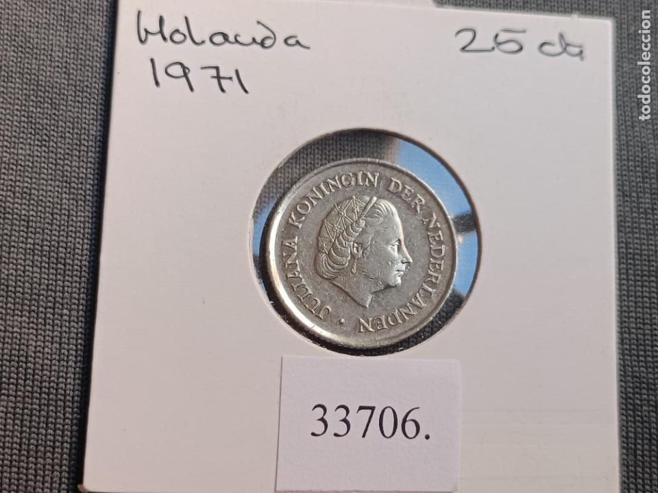 Monedas antiguas de Europa: Holanda 25 centimos 1971 - Foto 1