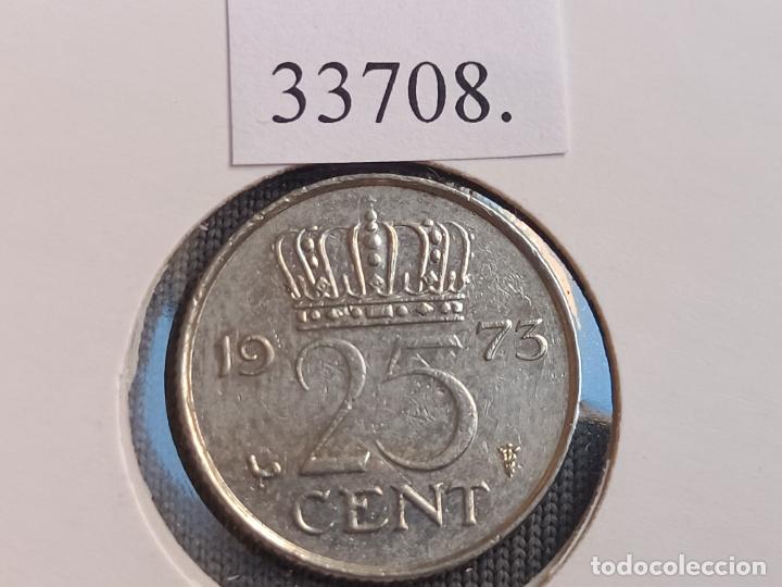Monedas antiguas de Europa: Holanda 25 centimos 1973 - Foto 2