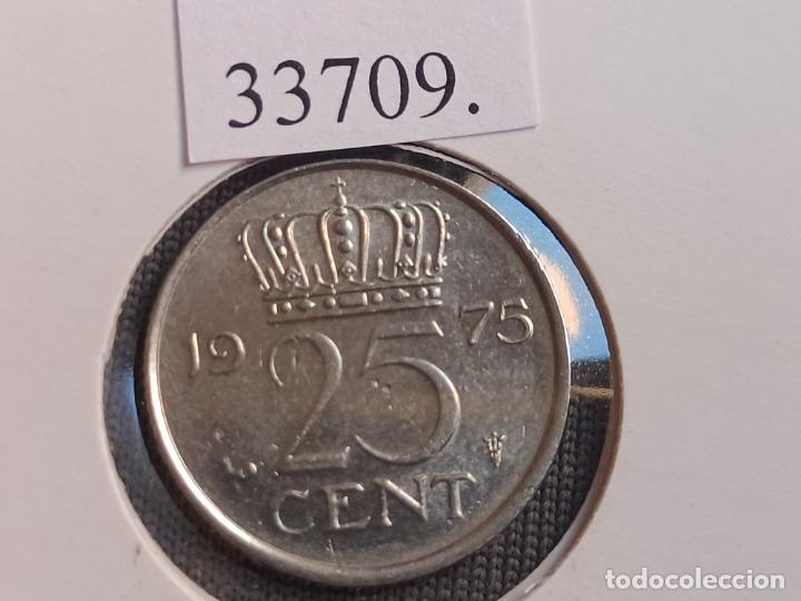 Monedas antiguas de Europa: Holanda 25 centimos 1975 - Foto 2