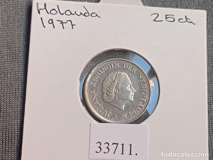 Monedas antiguas de Europa: Holanda 25 centimos 1977 - Foto 1