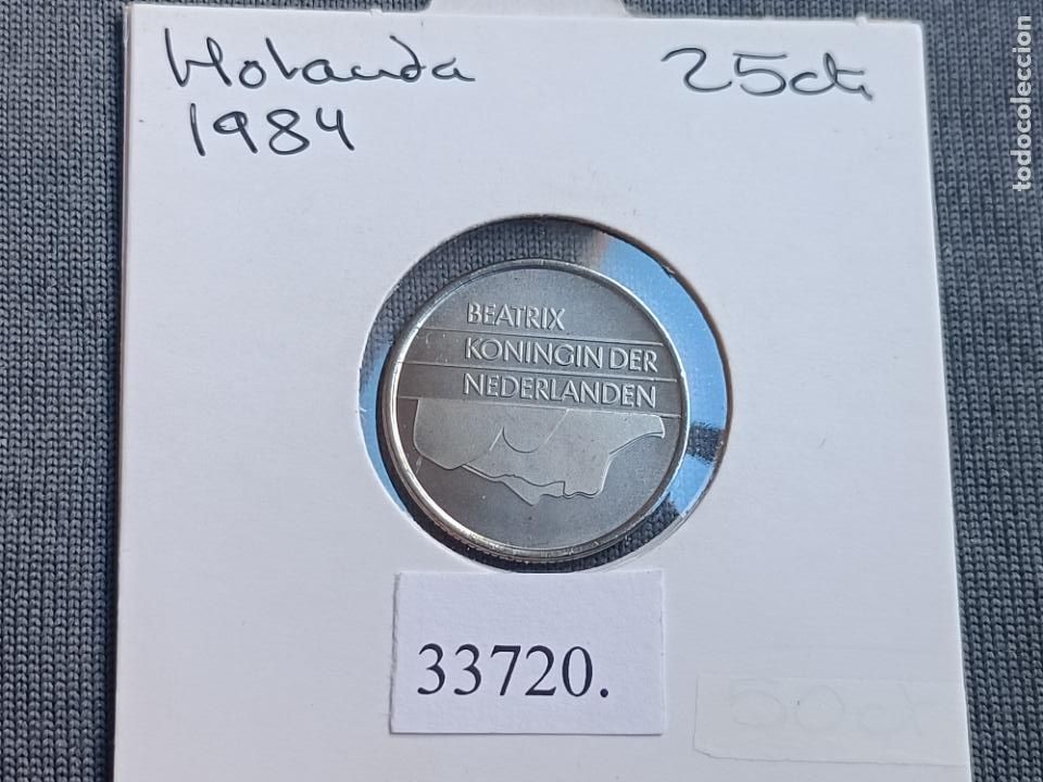 Monedas antiguas de Europa: Holanda 25 centimos 1984 - Foto 2