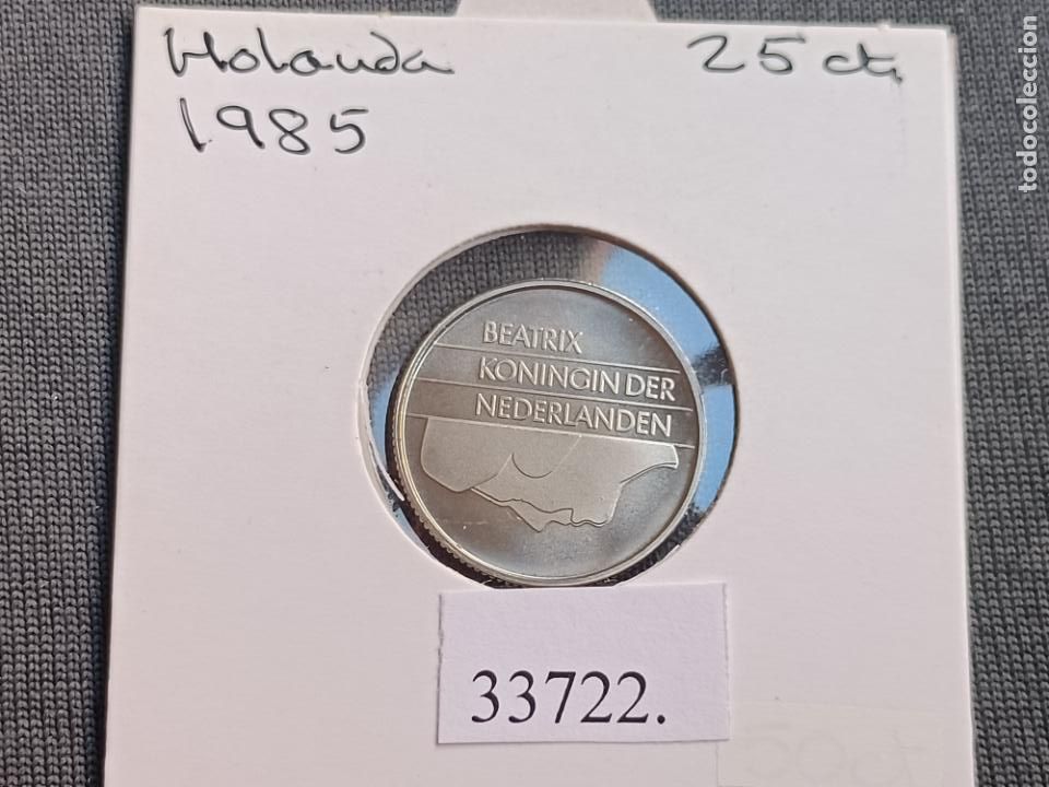 Monedas antiguas de Europa: Holanda 25 centimos 1985 - Foto 2