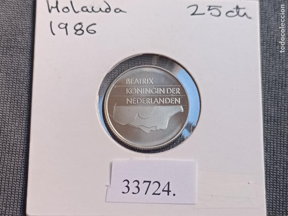 Monedas antiguas de Europa: Holanda 25 centimos 1986 - Foto 2