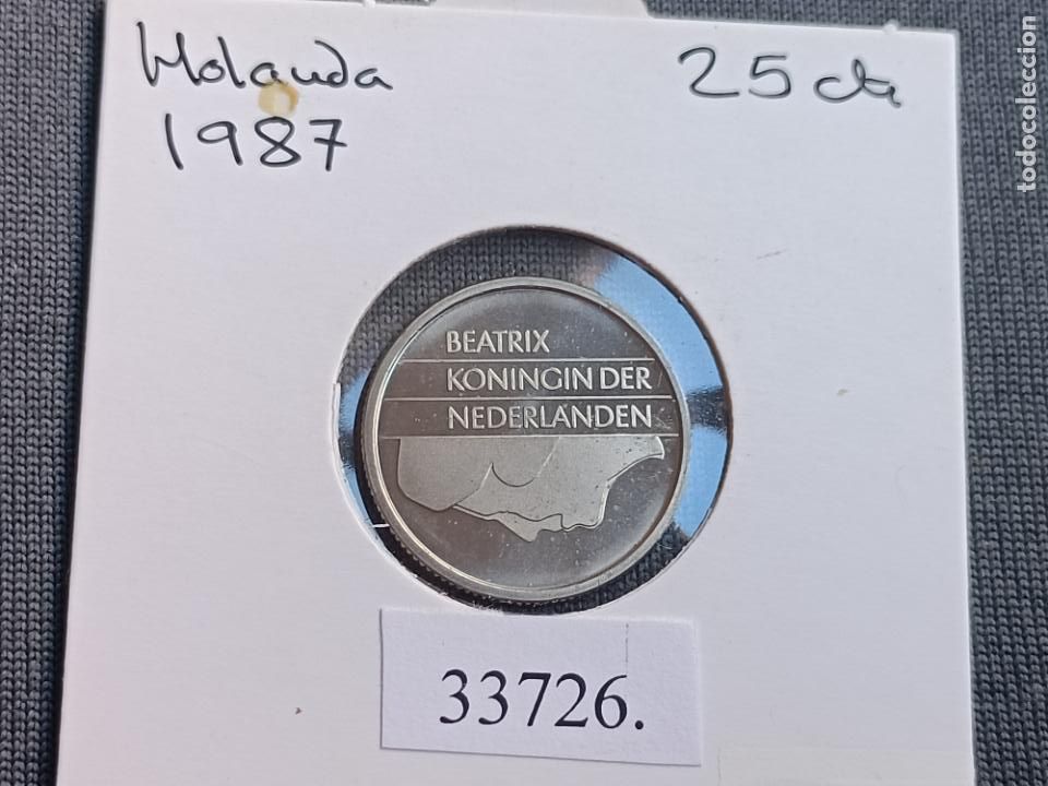 Monedas antiguas de Europa: Holanda 25 centimos 1987 - Foto 2
