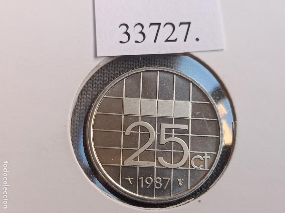 Monedas antiguas de Europa: Holanda 25 centimos 1987 - Foto 2