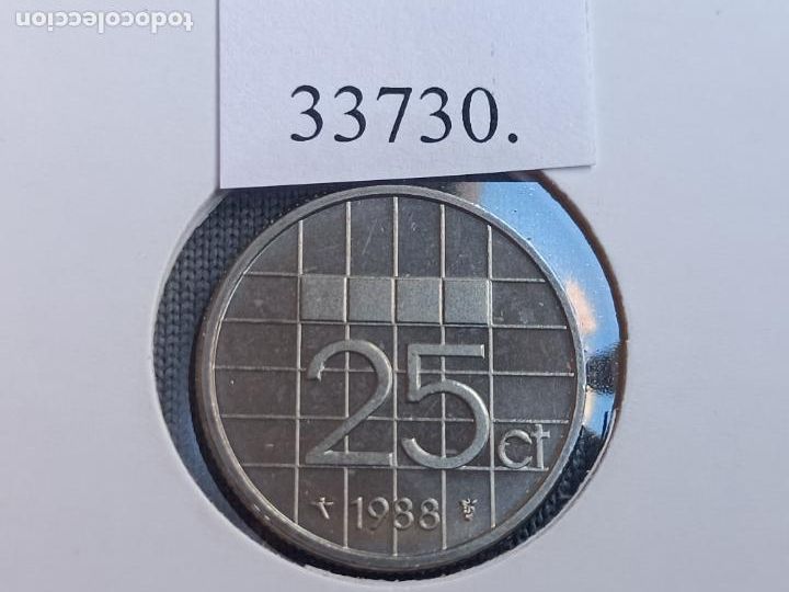 Monedas antiguas de Europa: Holanda 25 centimos 1988 - Foto 2