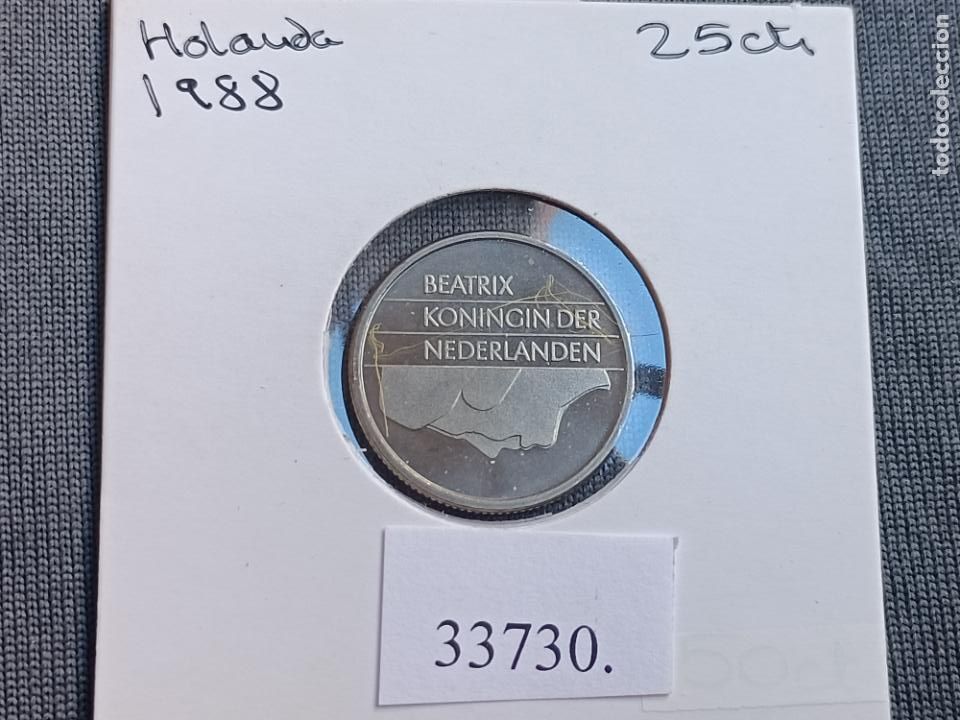 Monedas antiguas de Europa: Holanda 25 centimos 1988 - Foto 1