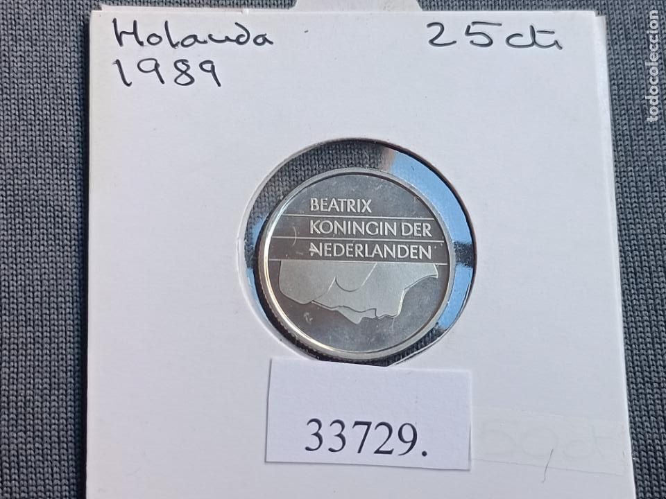 Monedas antiguas de Europa: Holanda 25 centimos 1989 - Foto 2