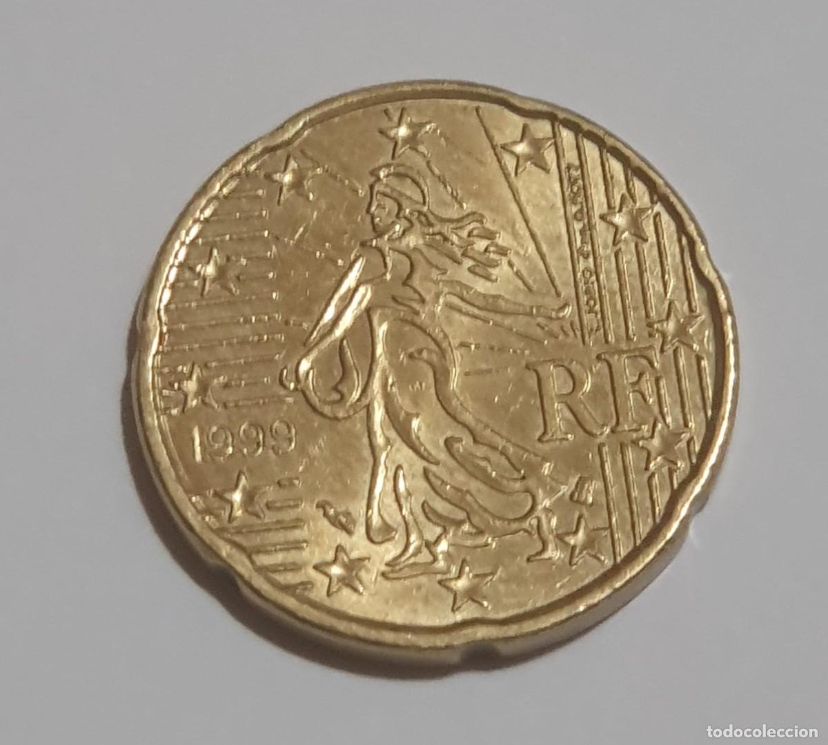 Monedas antiguas de Europa: 20 CENT DE FRANCIA 1999 - Foto 2