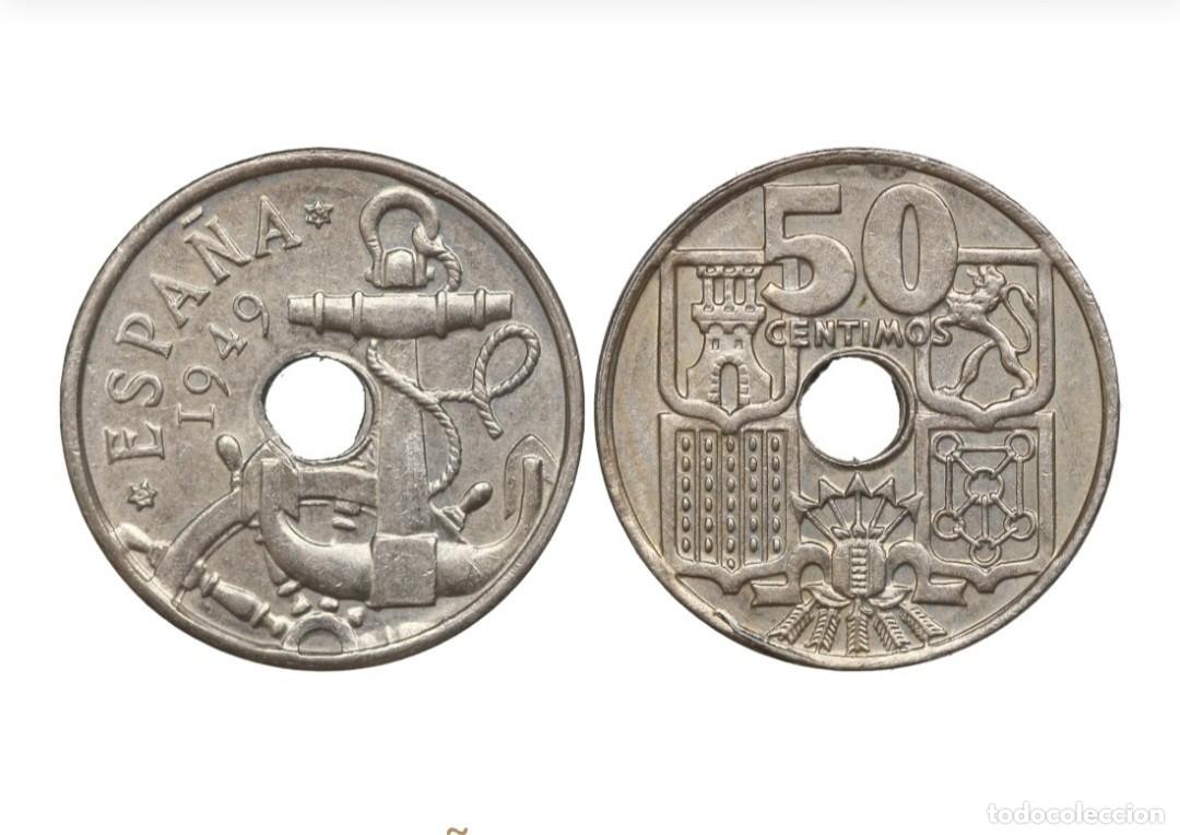 Monedas antiguas de Europa: Moneda 50 centimos a&ntilde;o 1949 - Foto 1