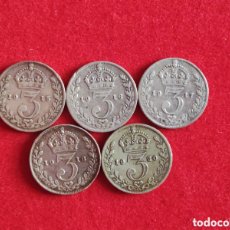 Monedas antiguas de Europa: LOTE DE 23 MONEDAS DE PLATA DE 3 Y 6 PENIQUES DE GRAN BRETAÑA