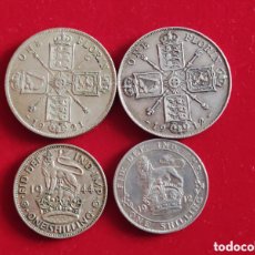 Monedas antiguas de Europa: LOTE DE 4 MONEDAS DE PLATA DE GRAN BRETAÑA