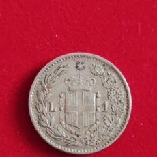Monedas antiguas de Europa: MONEDA DE PLATA DE 1 LIRA 1886, ITALIA