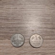 Monedas antiguas de Europa: ALEMANIA - 2 MONEDAS DE 1 MARCO / DEUTSCHE MARK - 1964/1992