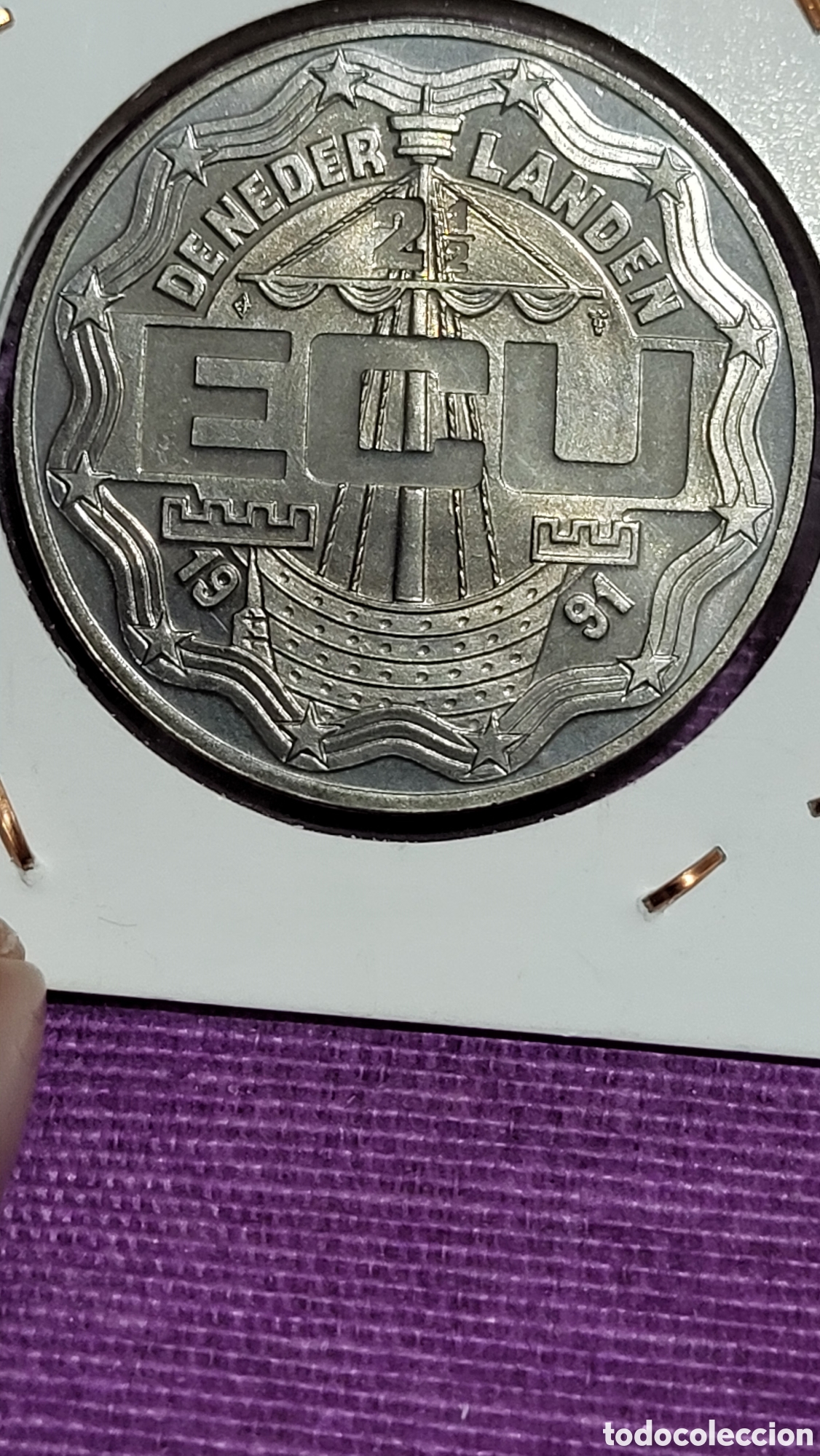 Monedas antiguas de Europa: Moneda Ecu Holanda 21/2 1991 - Foto 2