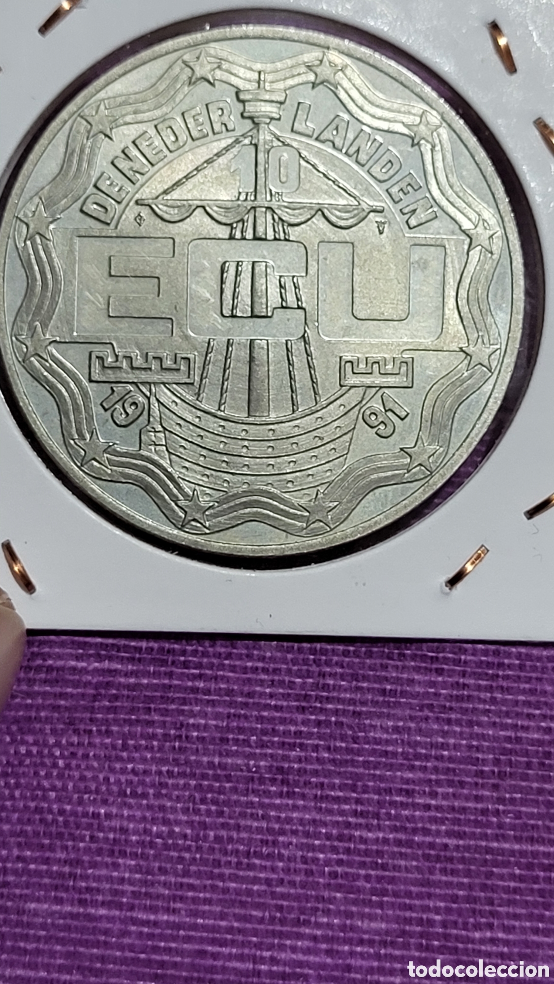 Monedas antiguas de Europa: Moneda 10 Ecu Holanda 1991 - Foto 2