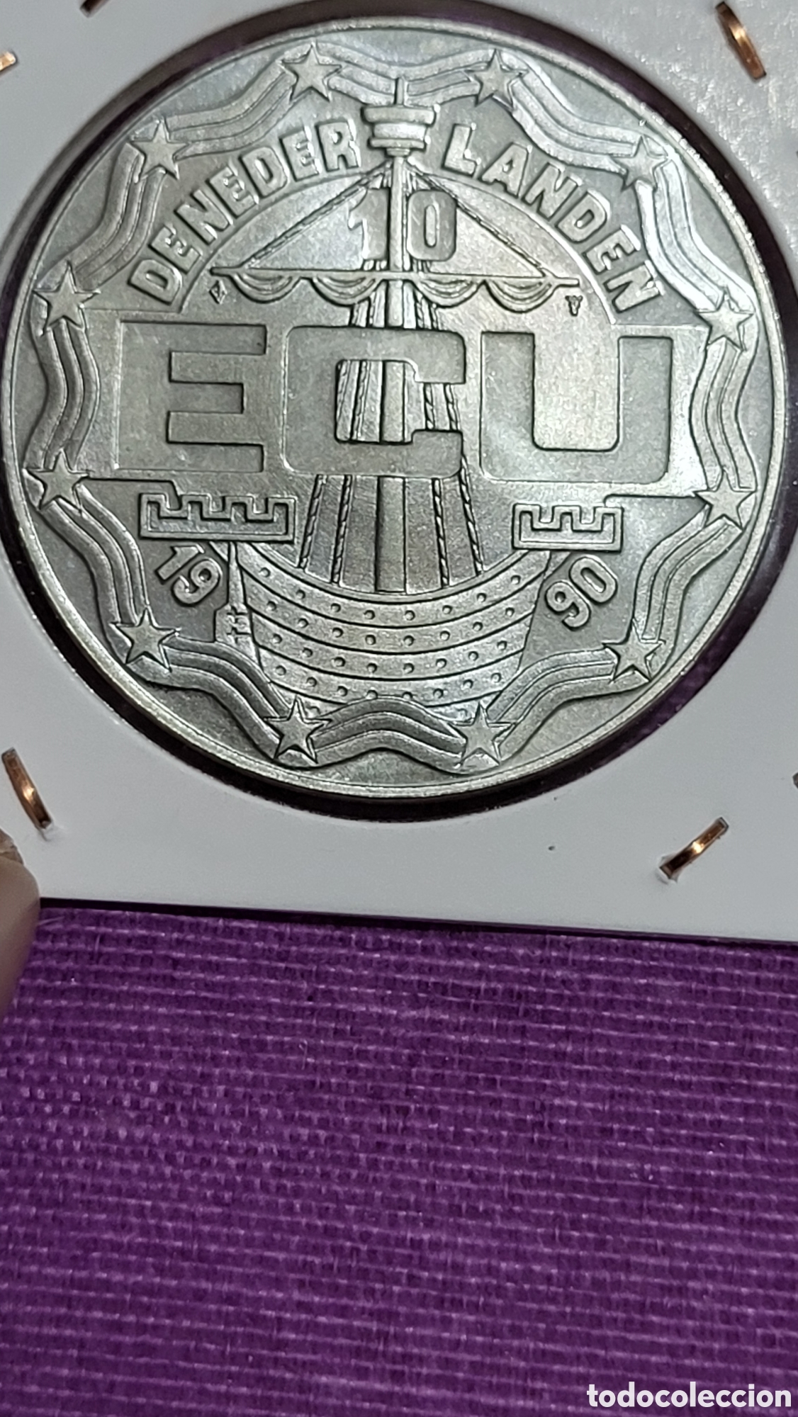 Monedas antiguas de Europa: Moneda 10 Ecu Holanda 1990 - Foto 2