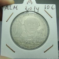 Monedas antiguas de Europa: 10 EUROS. PLATA. ALEMANIA - 2014 - DEUTSCHLAND. JOHANN GOTTFRIED. SIN CIRCULAR.