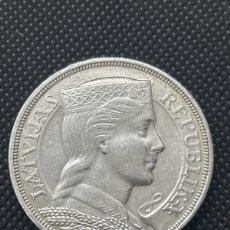Monedas antiguas de Europa: MONEDA PLATA 5 LATÍ, LETONIA 1932