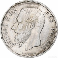 Monedas antiguas de Europa: [#1162586] MONEDA, BÉLGICA, LEOPOLD II, 5 FRANCS, 5 FRANK, 1869, BC+, PLATA, KM:24