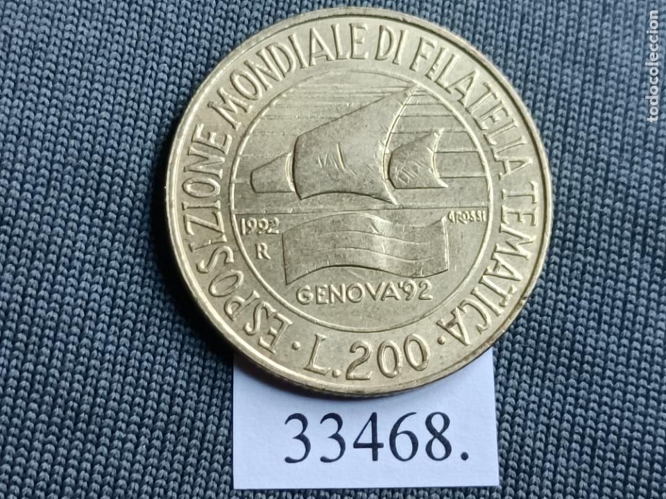 Old Coins of Europe: Italia 200 liras 1992, Exposici&oacute;n Filatelica de G&eacute;nova
