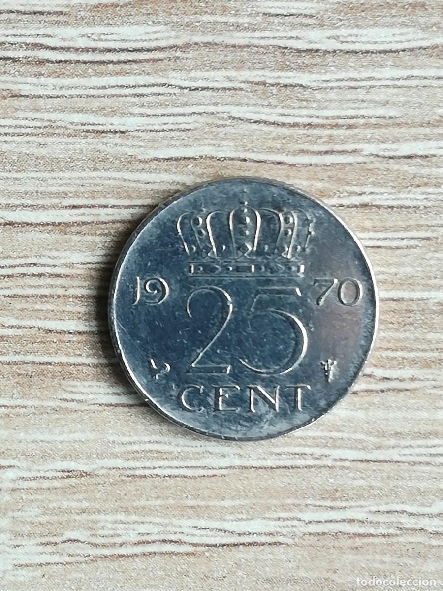 Monedas antiguas de Europa: MONEDA 25 CENT HOLANDA - A&Ntilde;O 1970. - Foto 2