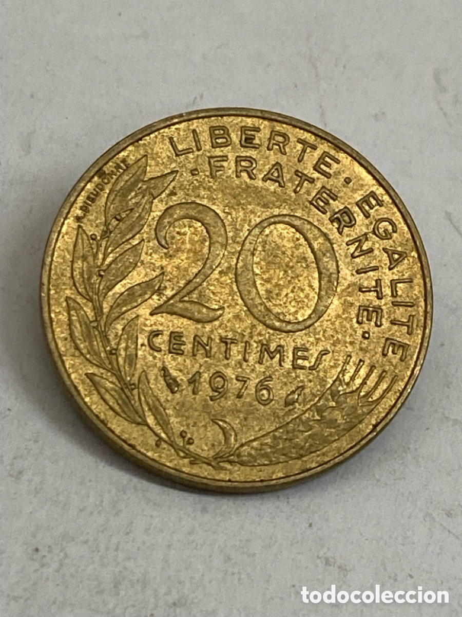 Monedas antiguas de Europa: Moneda 20 c&eacute;ntimos 1976 L21 - Foto 1